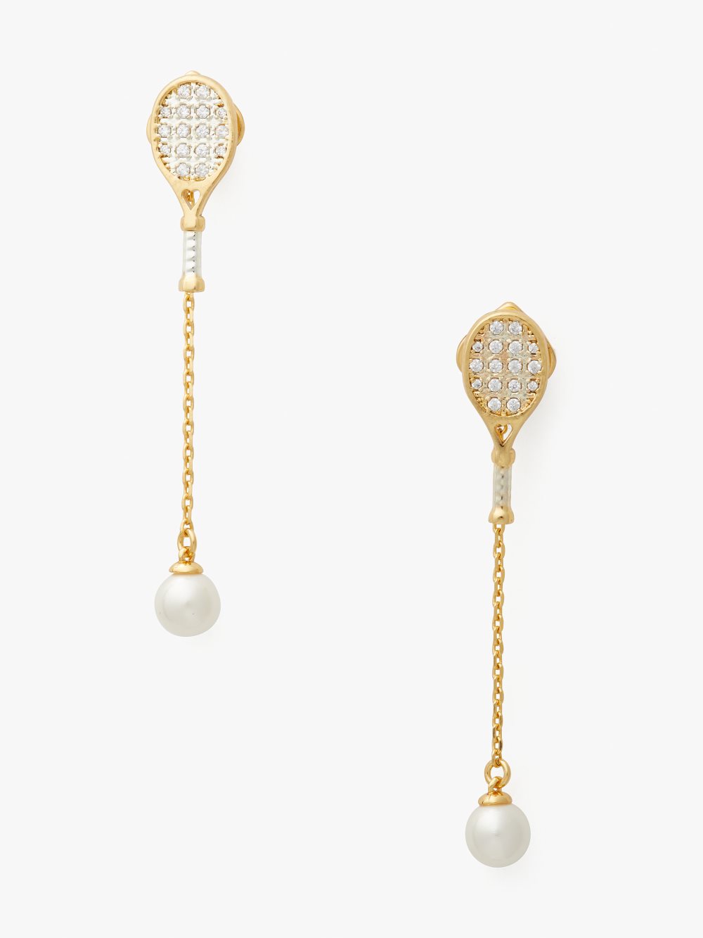 Women's cream multi queen of the court tennis linear earrings | Kate Spade