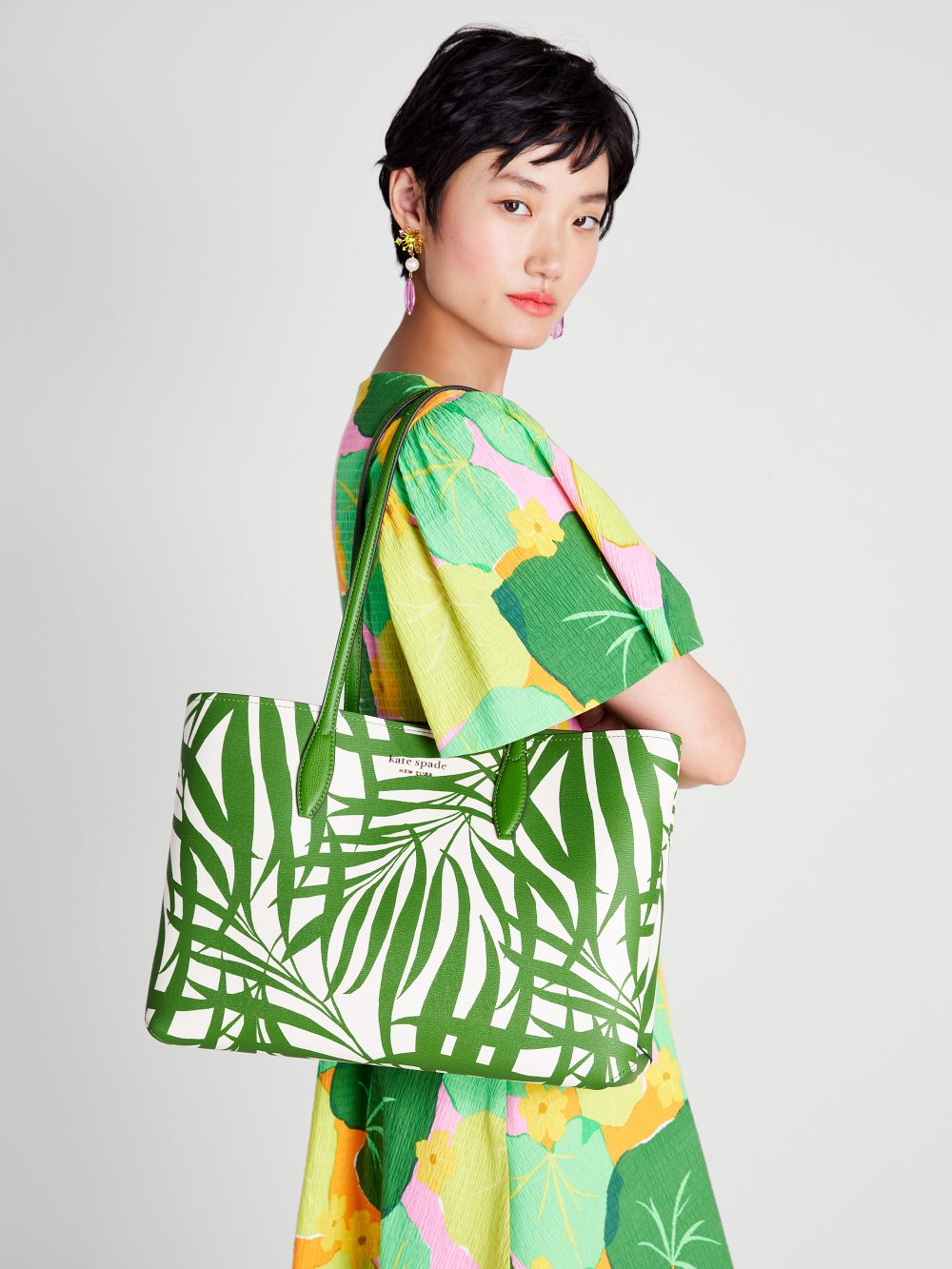 Women's bitter greens multi all day palm fronds large tote | Kate Spade