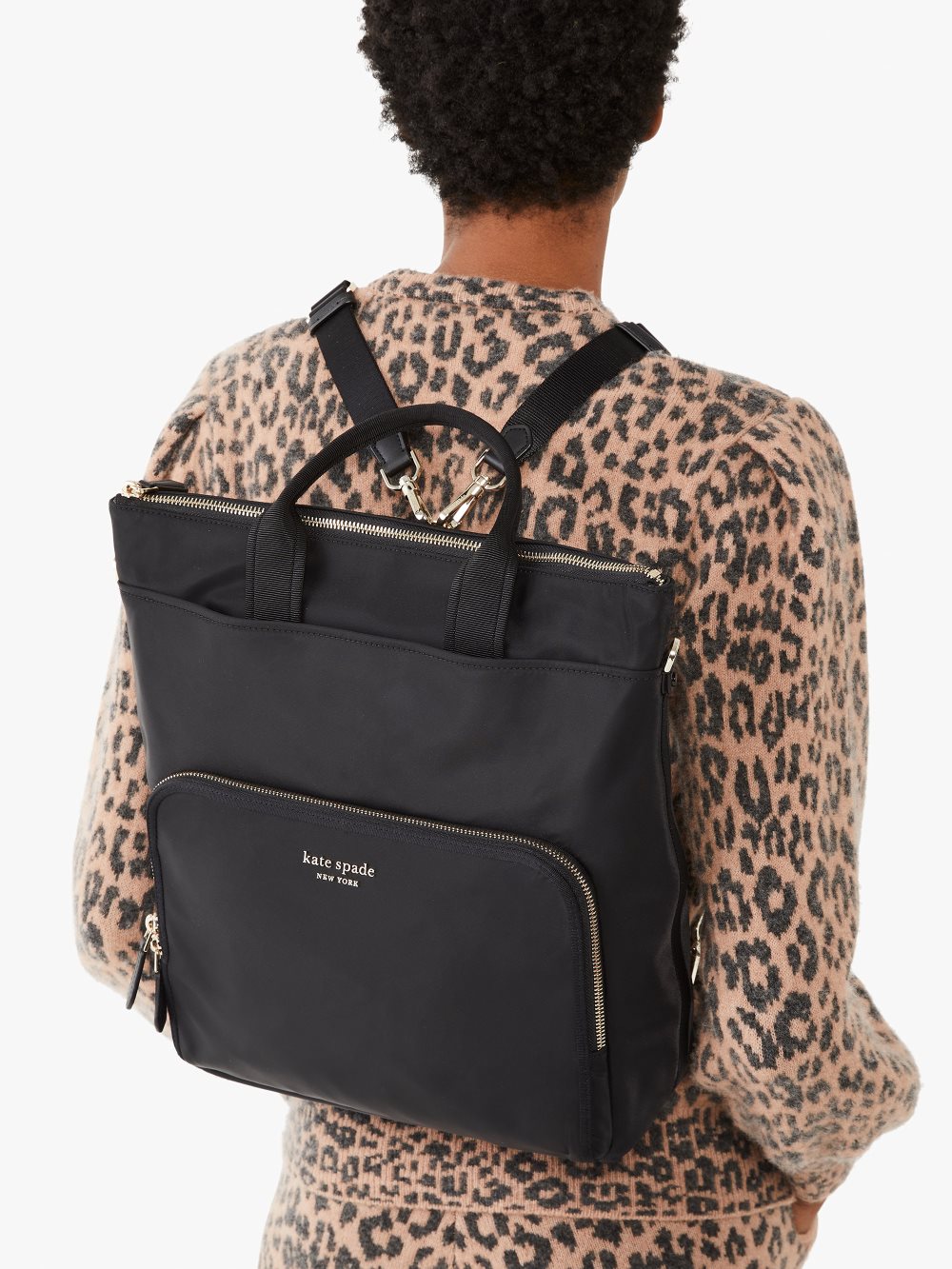 Women's black the little better sam nylon convertible backpack | Kate Spade