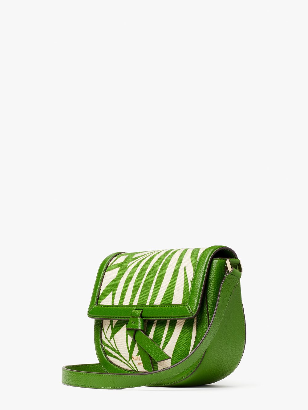 Women's bitter greens multi knott palm canvas medium saddle bag | Kate Spade