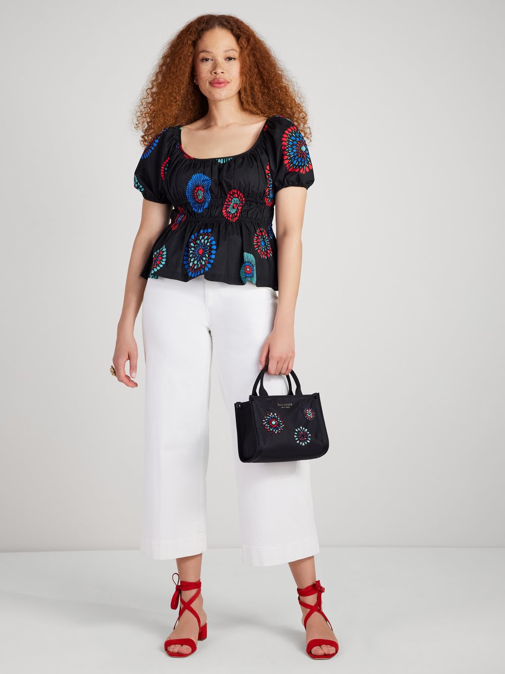 Women's black multi. firework floral riviera top | Kate Spade