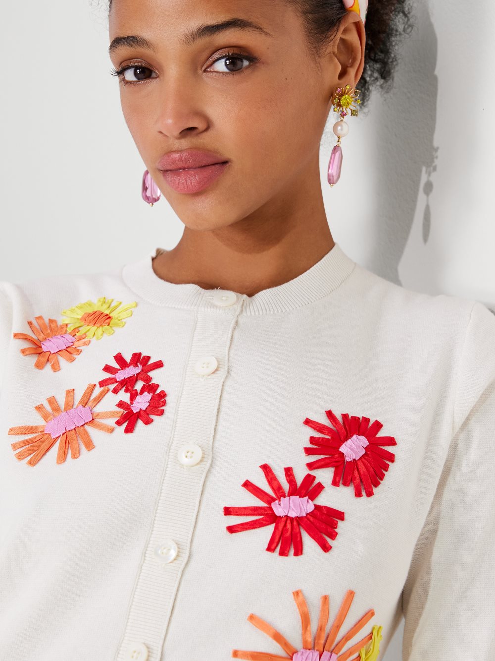 Women's cream. floral embroidered cardigan | Kate Spade