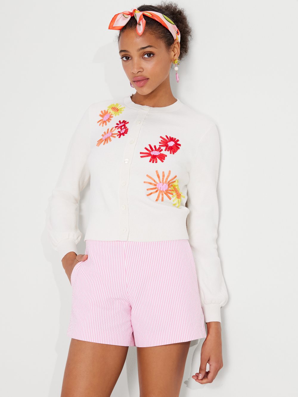 Women's cream. floral embroidered cardigan | Kate Spade