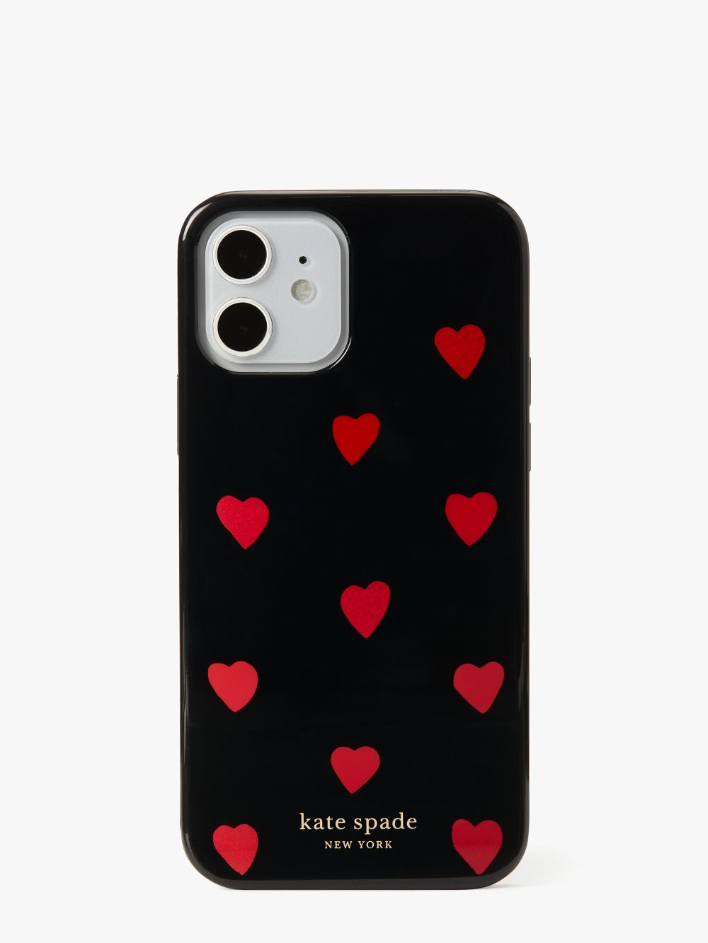 Women's black multi. glitter heart iphone 12/12 pro case | Kate Spade