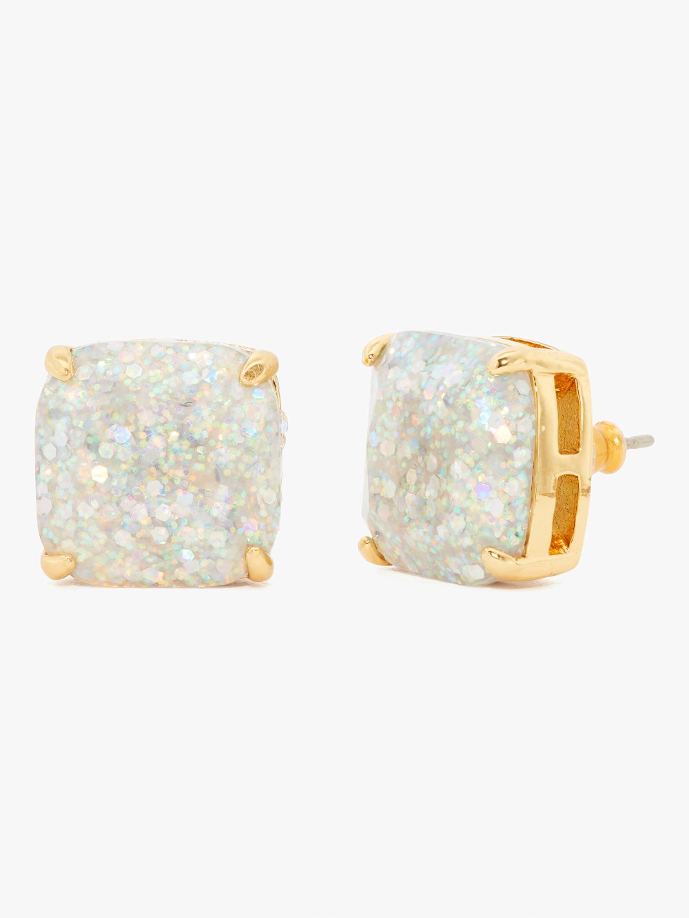 Women's opal glitter small square studs | Kate Spade