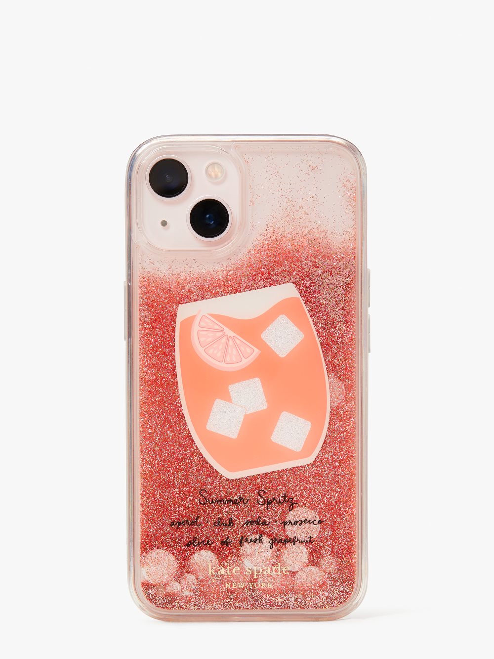 Women's peach multi. campari liquid glitter iphone 13 case | Kate Spade