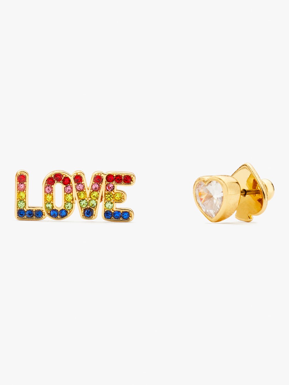 Women's multi rainbow love asymmetrical studs | Kate Spade