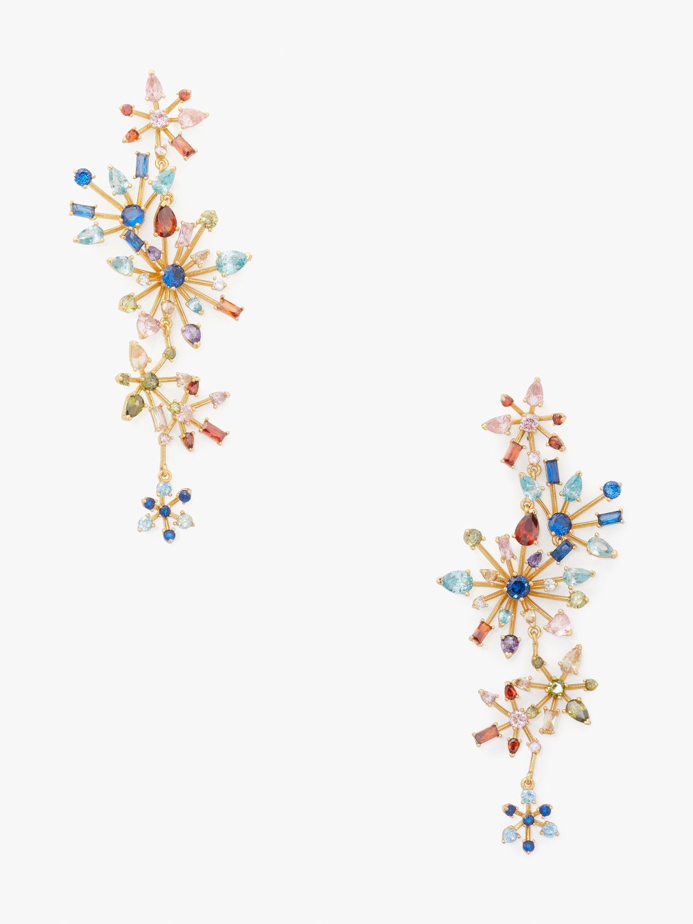 Women's multi Firework Floral Statement Linear Earrings | Kate Spade