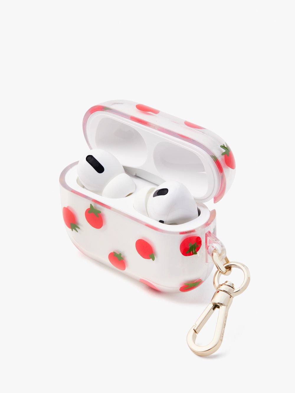 Women's bright red Roma Tomato AirPods Pro Case | Kate Spade