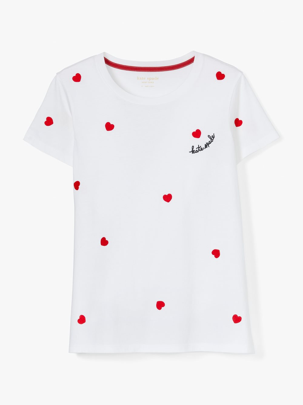 Women's fresh white embroidered hearts tee | Kate Spade