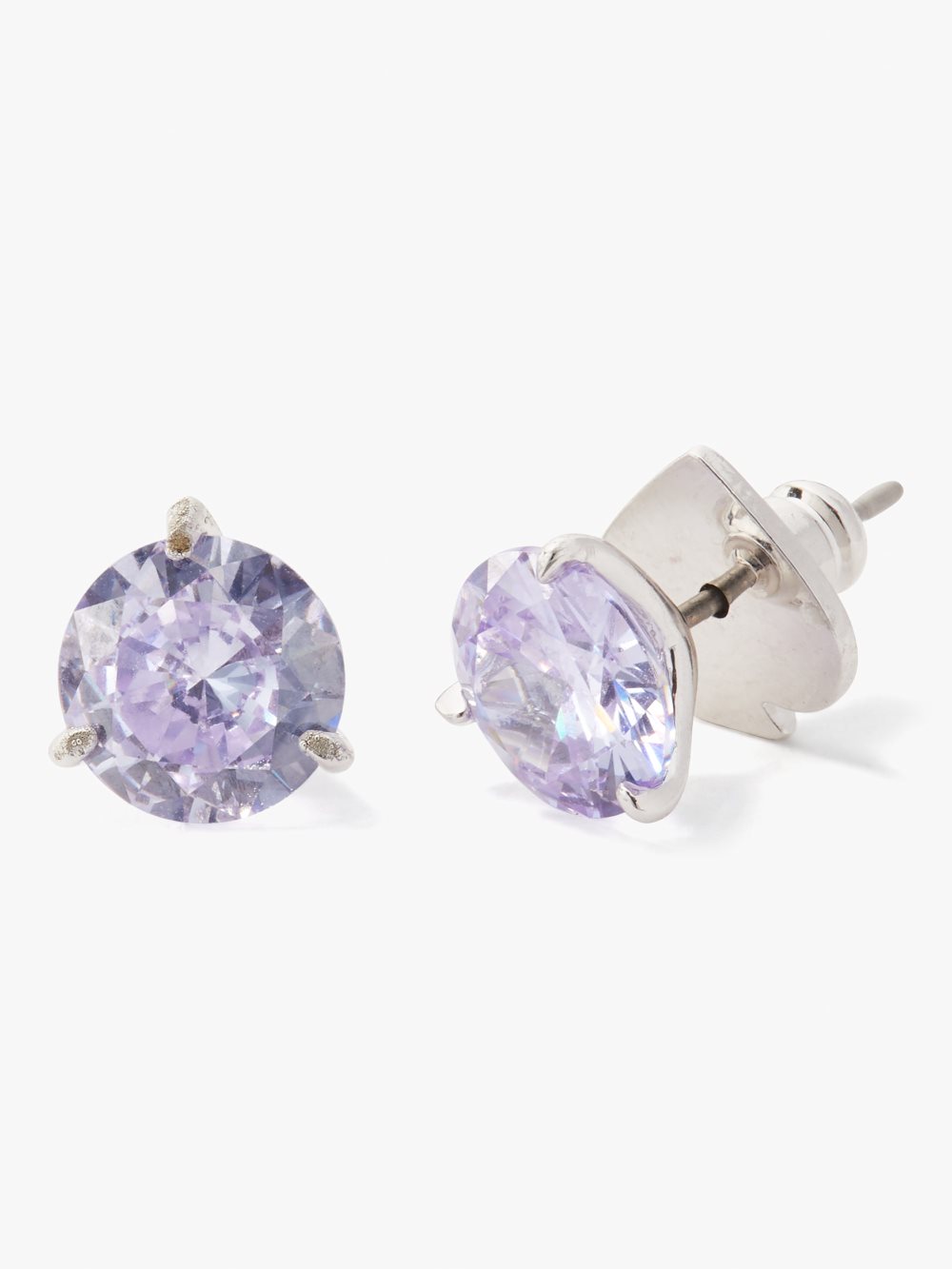 Women's light amethyst brilliant statements tri-prong studs | Kate Spade