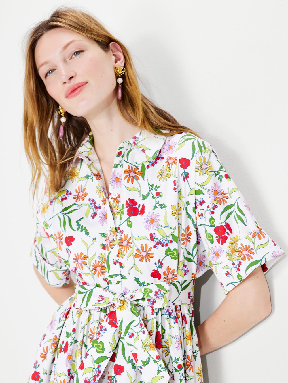 Women's  fresh white multi  rooftop garden floral montauk dress | Kate Spade