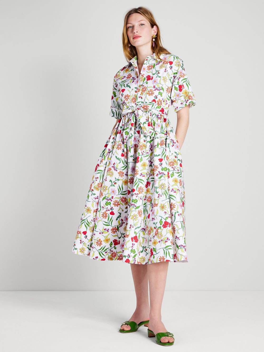 Women's  fresh white multi  rooftop garden floral montauk dress | Kate Spade