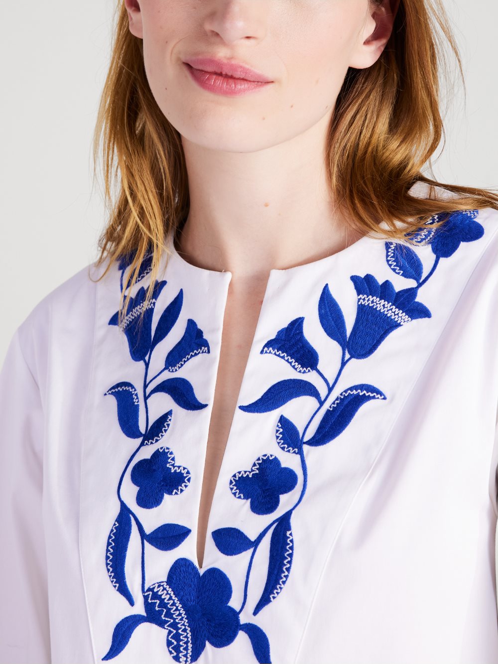 Women's fresh white embroidered zigzag floral tunic dress | Kate Spade