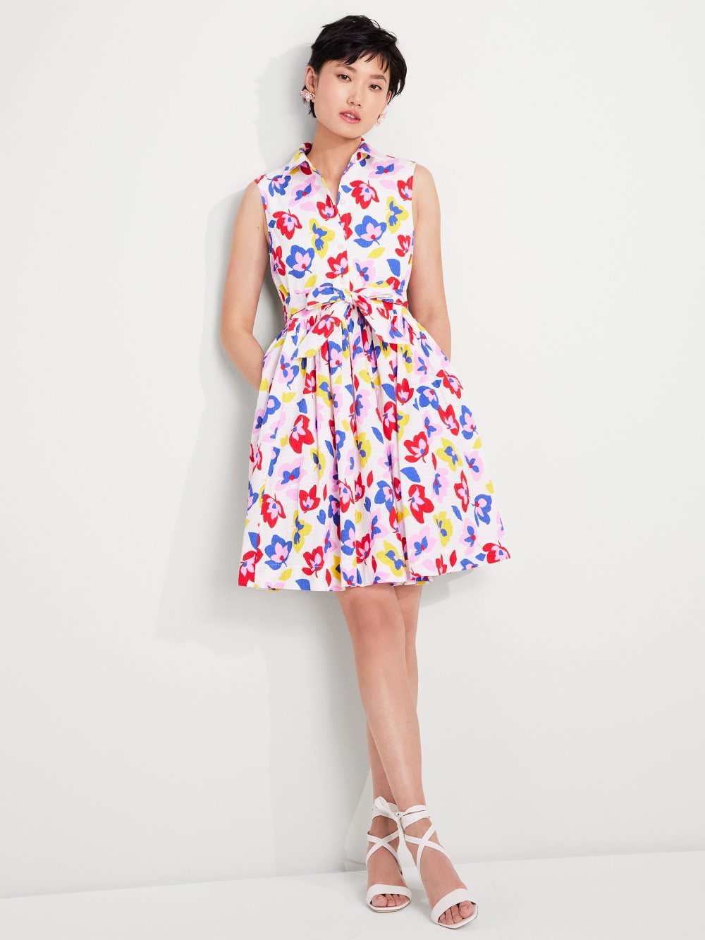 Women's cream multi summer flowers marina dress | Kate Spade