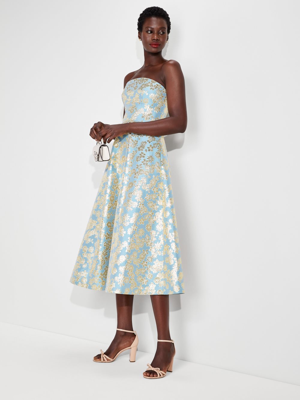 Women's tranquil blue floral medley brocade dress | Kate Spade