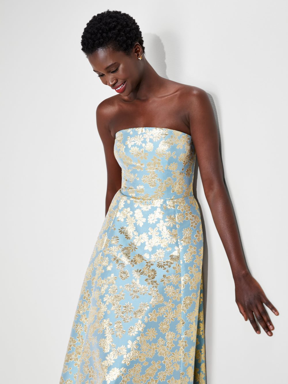 Women's tranquil blue floral medley brocade dress | Kate Spade