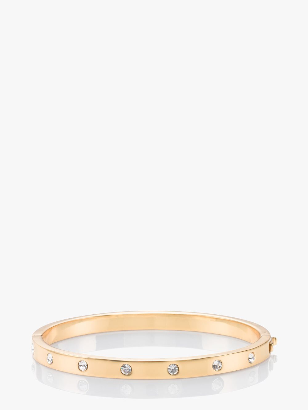 Women's clear/gold set in stone enamel stone hinged bangle | Kate Spade