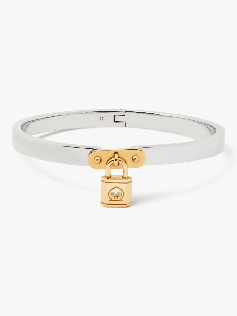 Women's silver gold lock and spade charm bangle | Kate Spade