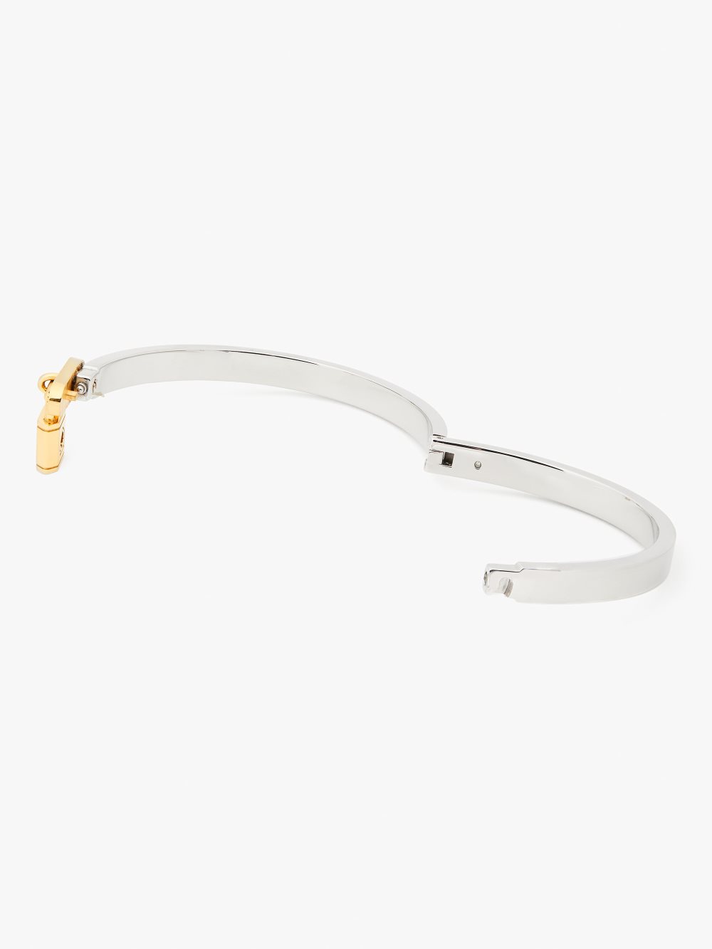 Women's silver gold lock and spade charm bangle | Kate Spade