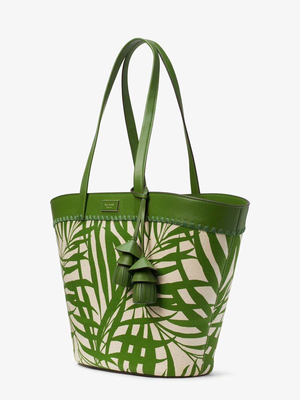 Women's bitter greens multi the pier palm fronds canvas medium tote | Kate Spade