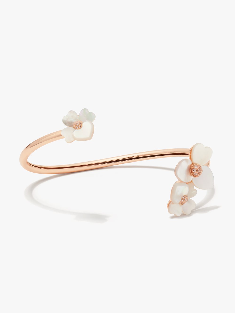 Women's cream multi/rose gold precious pansy flex cuff | Kate Spade