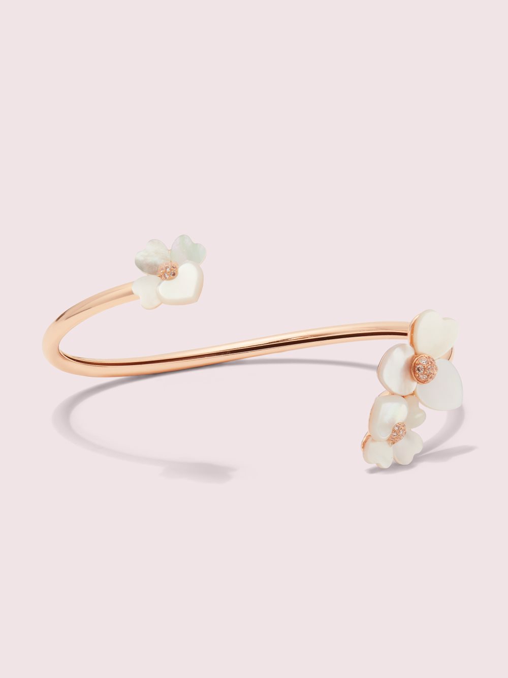 Women's cream multi/rose gold precious pansy flex cuff | Kate Spade