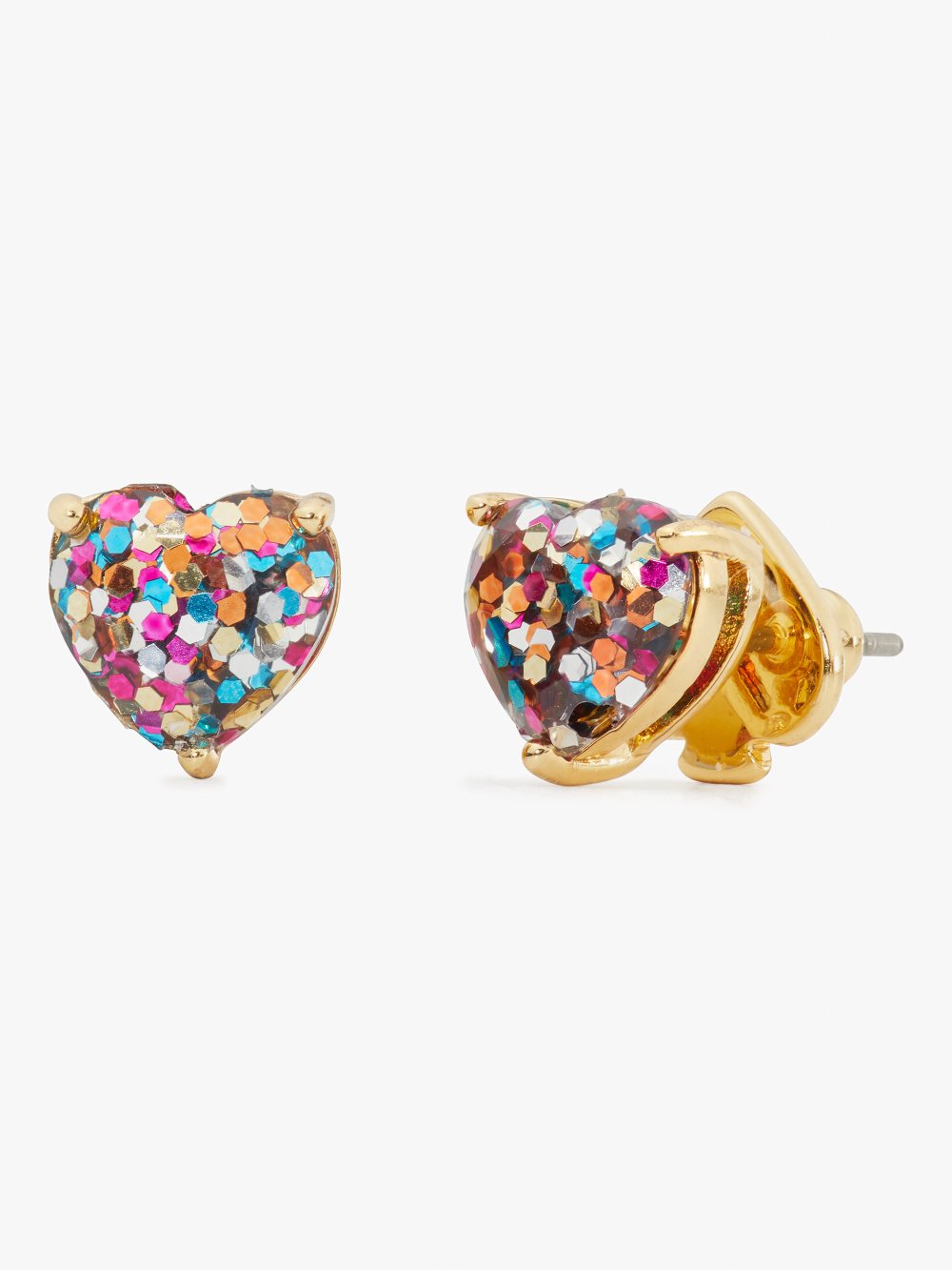 Women's multi glitter my love glitter heart studs | Kate Spade