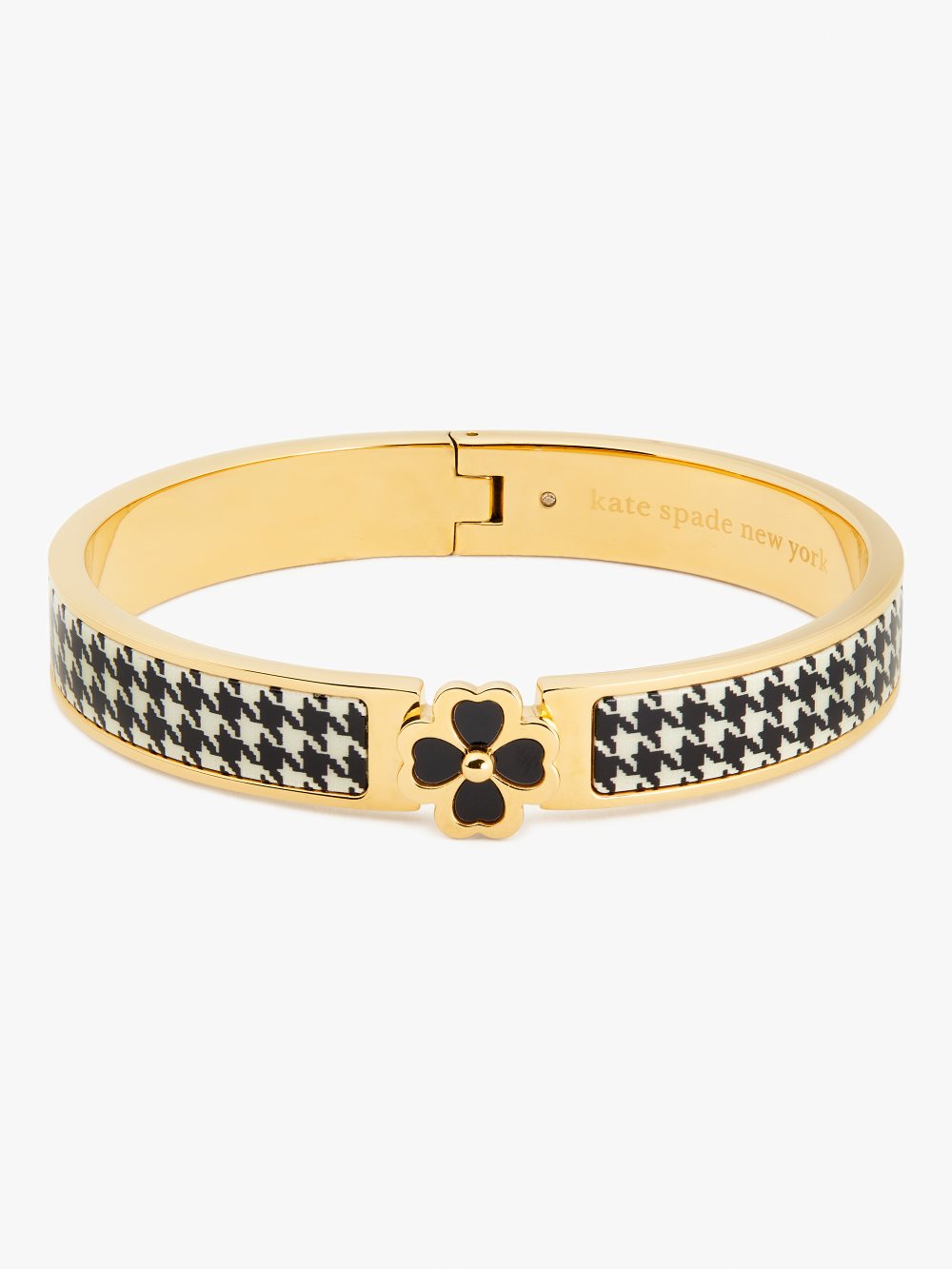 Women's houndstooth heritage spade flower hinged bangle | Kate Spade