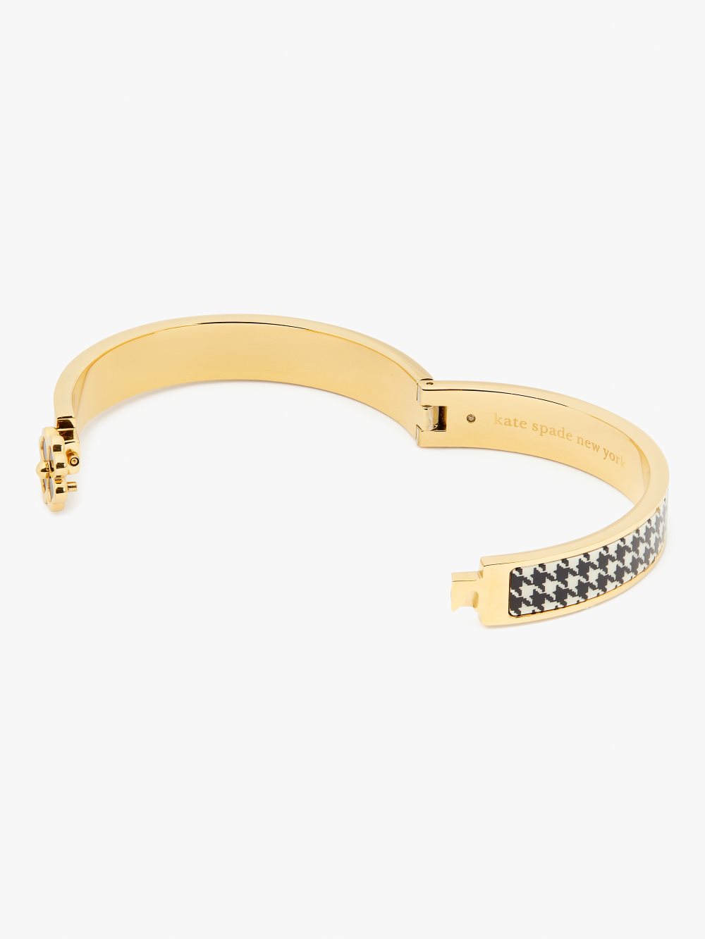 Women's houndstooth heritage spade flower hinged bangle | Kate Spade