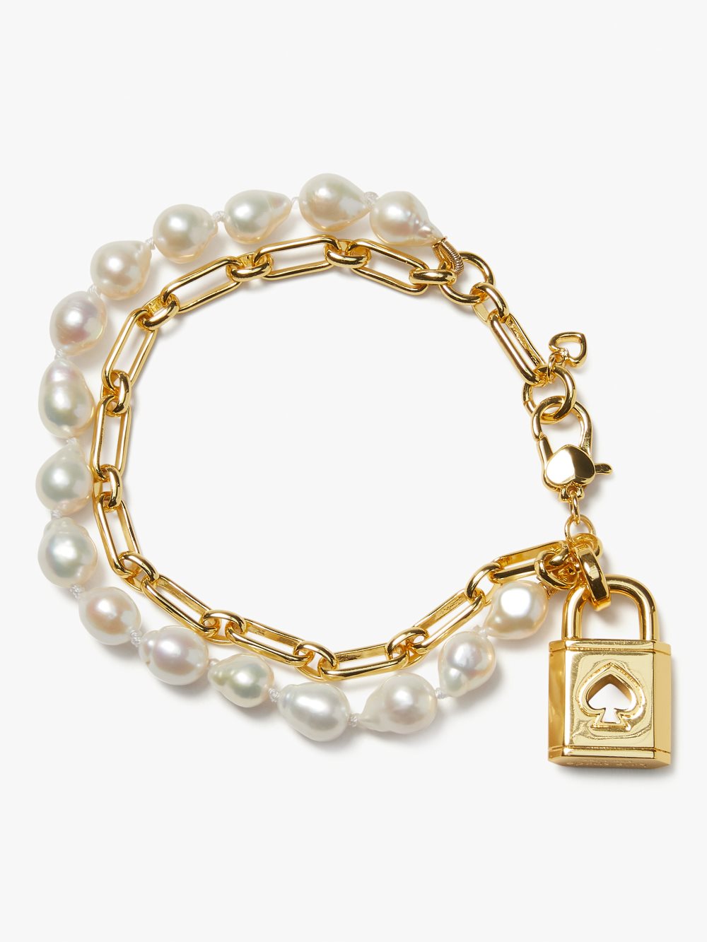 Women's cream multi lock and spade pearl bracelet | Kate Spade