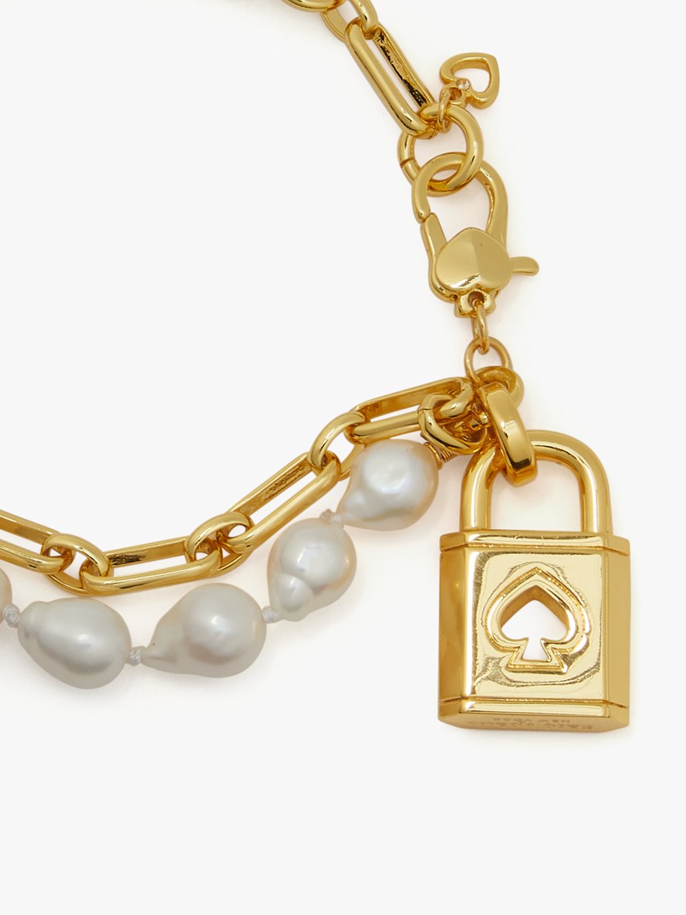 Women's cream multi lock and spade pearl bracelet | Kate Spade