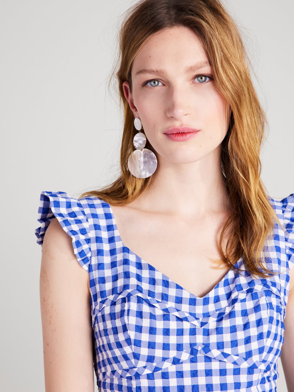 Women's blueberry gingham tiered dress | Kate Spade