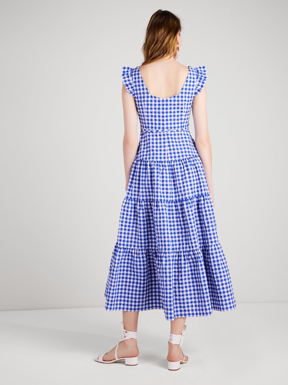 Women's blueberry gingham tiered dress | Kate Spade