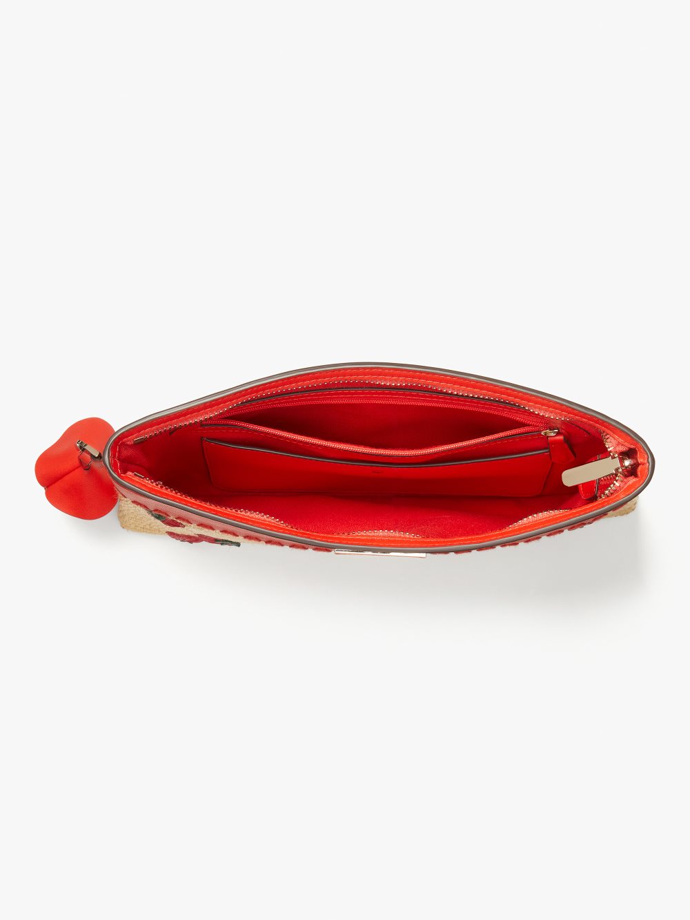 Women's natural multi Roma Embellished Tomato Straw Clutch | Kate Spade