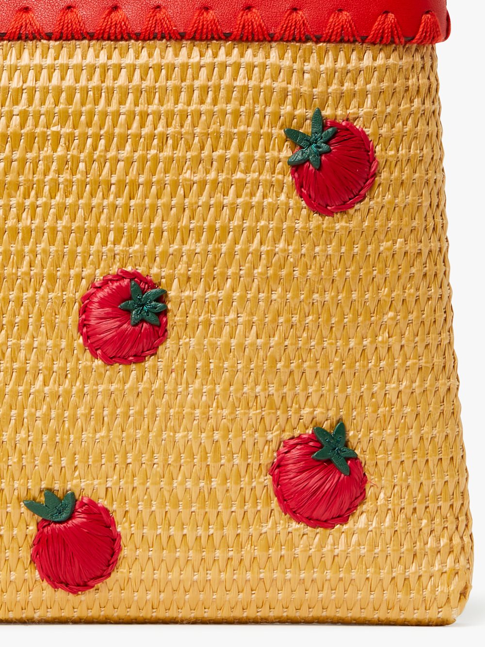 Women's natural multi Roma Embellished Tomato Straw Clutch | Kate Spade