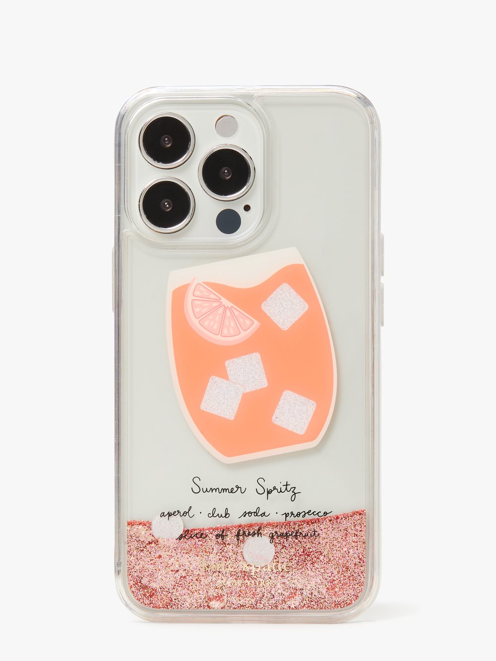 Women's peach multi. campari liquid glitter iphone 13 pro case | Kate Spade