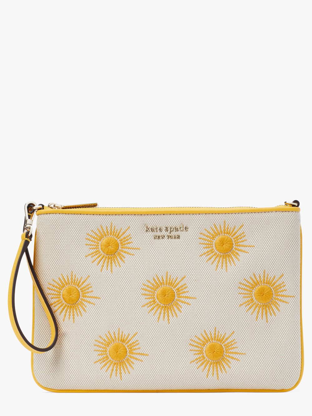 Women's morning light multi sunkiss embroidered canvas sun pouch wristlet | Kate Spade