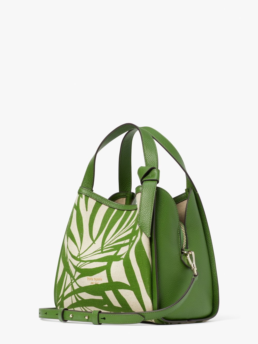 Women's bitter greens multi knott palm canvas medium crossbody tote | Kate Spade