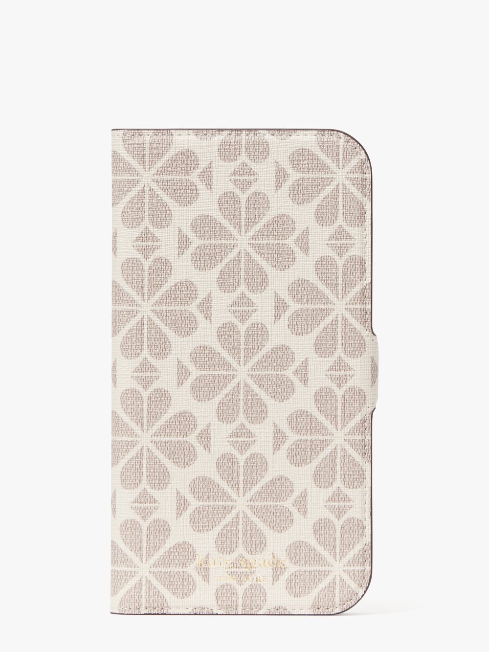 Women's parchment multi spade flower coated canvas iphone 13 pro max magnetic wrap folio case | Kate Spade