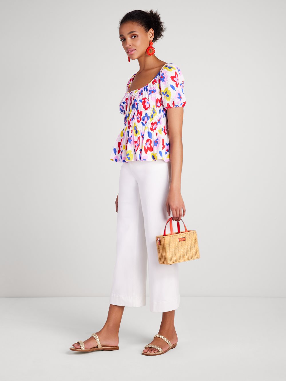 Women's cream multi summer flowers riviera top | Kate Spade