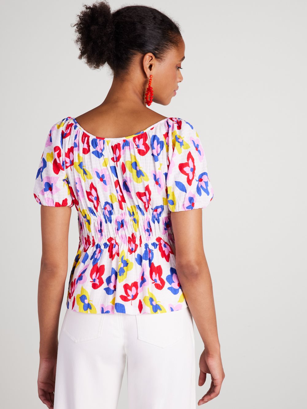 Women's cream multi summer flowers riviera top | Kate Spade