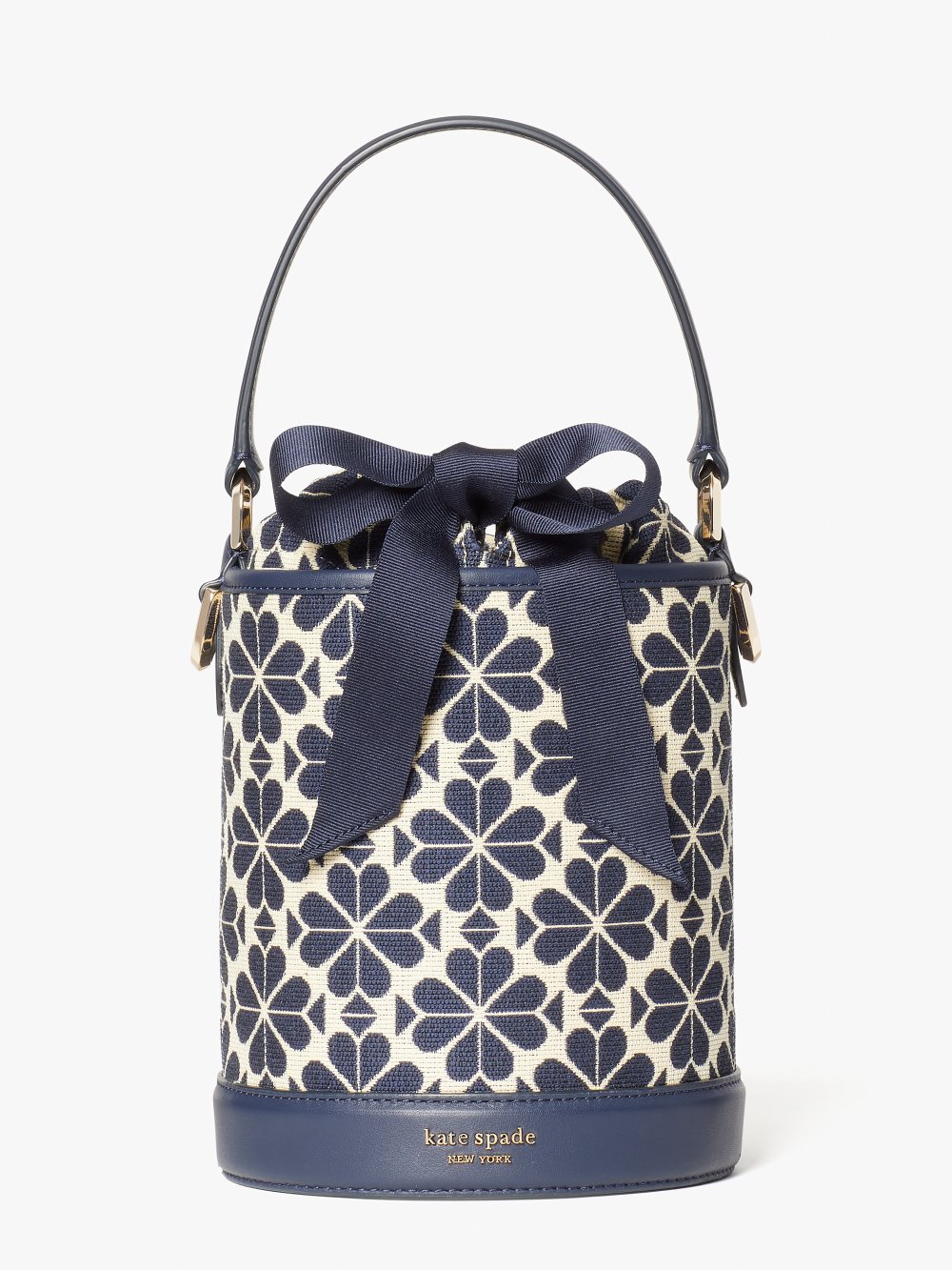 Women's blue multi spade flower jacquard picnic small bucket bag | Kate Spade