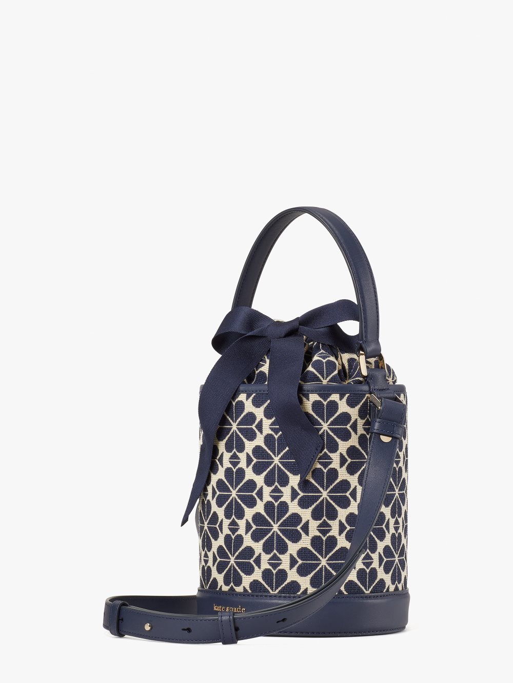 Women's blue multi spade flower jacquard picnic small bucket bag | Kate Spade