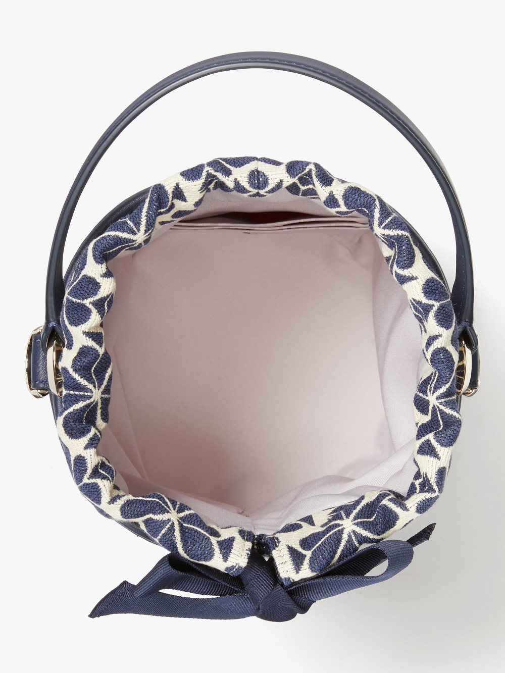 Women's blue multi spade flower jacquard picnic small bucket bag | Kate Spade