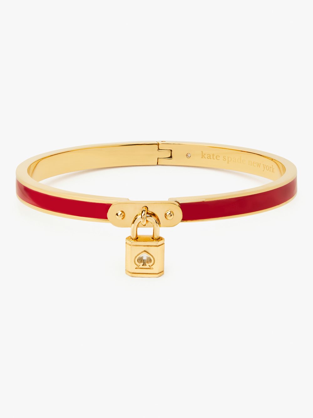 Women's red. lock and spade charm bangle | Kate Spade