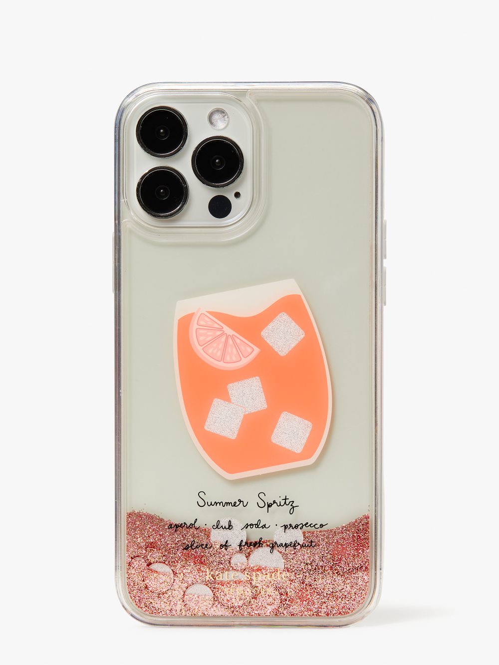 Women's peach multi. campari liquid glitter iphone 13 pro max case | Kate Spade