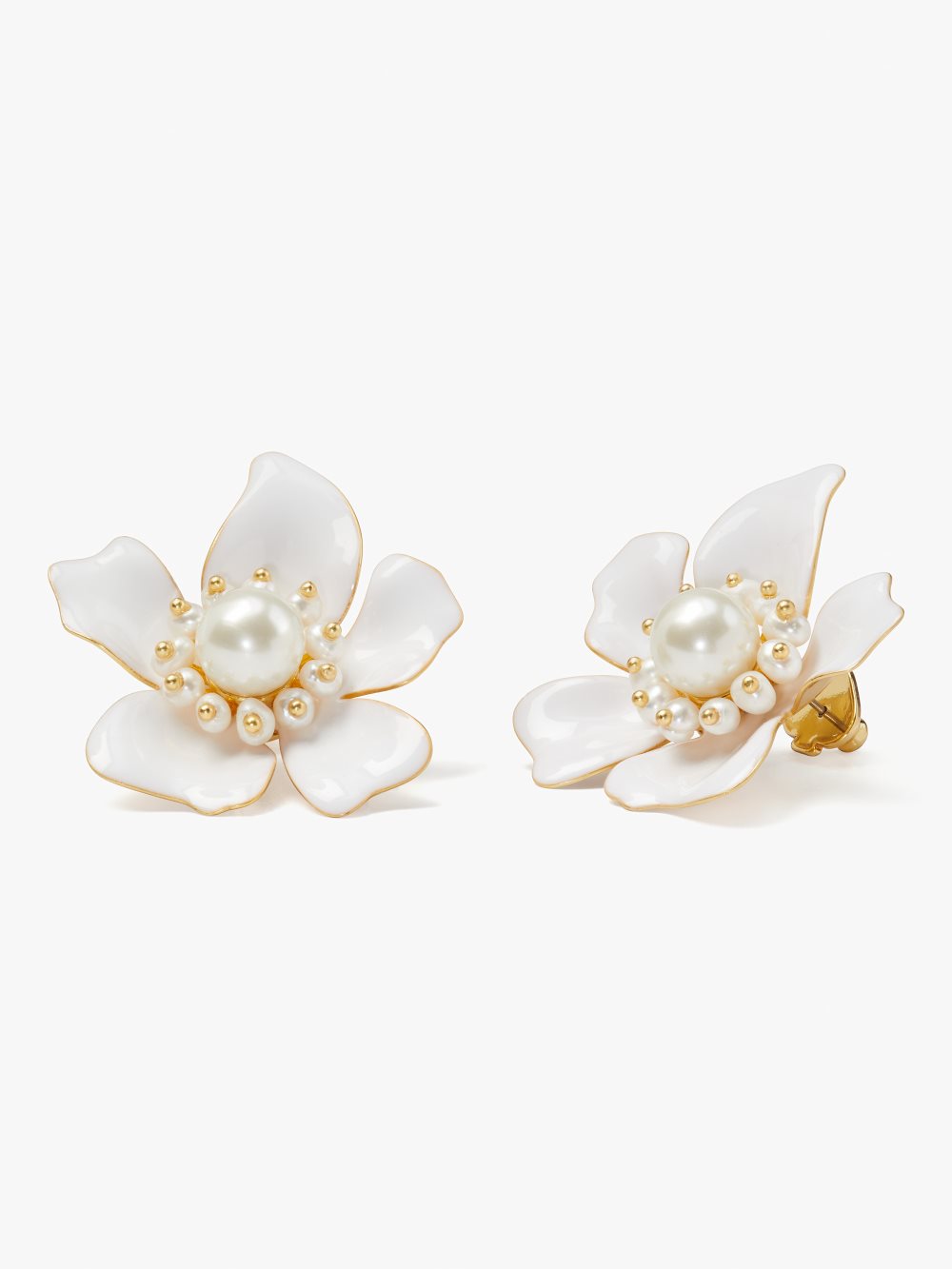 Women's white. flora statement studs | Kate Spade