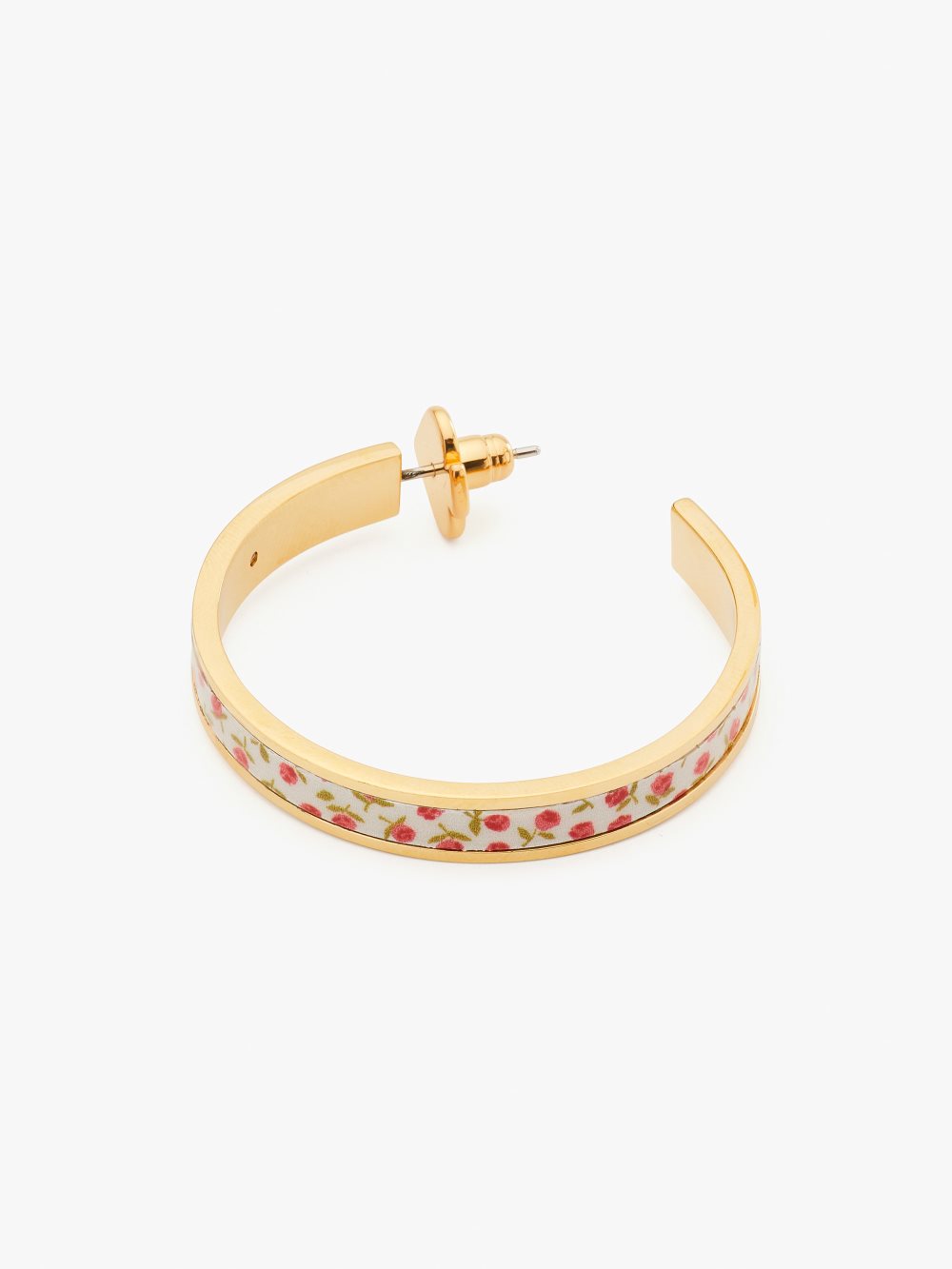 Women's cream ditsy rose heritage spade flower hoops | Kate Spade