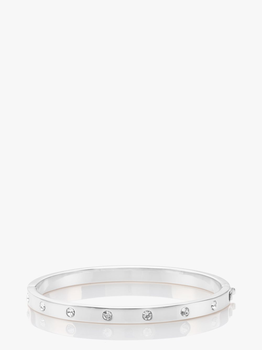 Women's clear/silver set in stone stone hinged bangle | Kate Spade